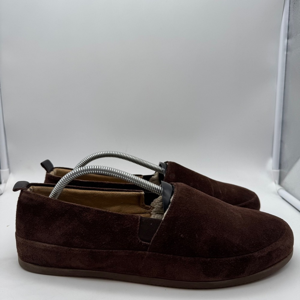MULO Mens Brown Suede Shearling Lined Slip On Loafer Shoes Size 10‎